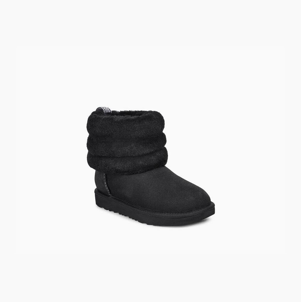 UGG Fluff Mini Quilted - Boots Småbarn - Svart (NO-O981)